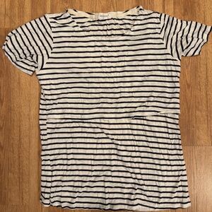 Breastfeeding Striped Black and White Top